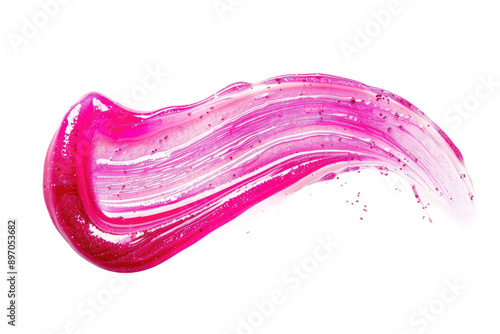 Shiny Pink Lip Gloss, Isolated on White Background photo