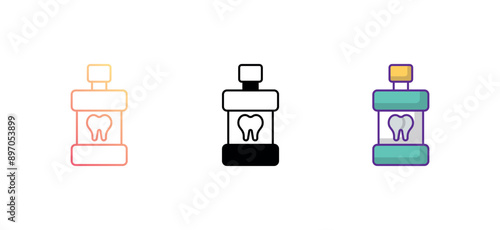 mouthwash icon design with white background stock illustration