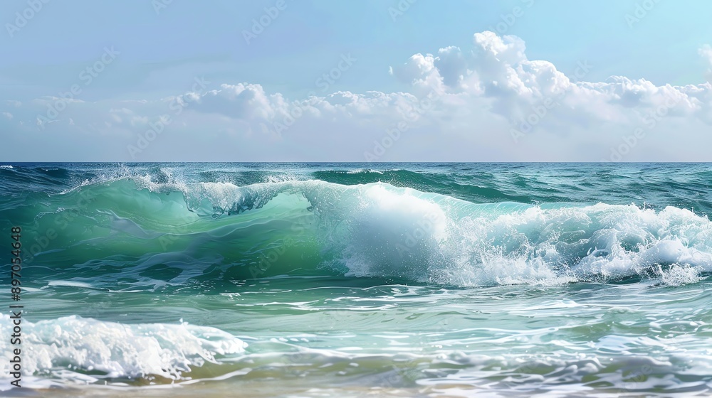 Obraz premium Tranquil ocean waves, for a calming and soothing nursery atmosphere
