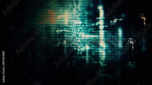 Wallpaper Mural Futuristic screen display matrix, hi-tech digital data telemetry with encrypted numbers, display dynamic background for computer desktop screen display format Torontodigital.ca