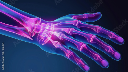 X-ray of the wrist and palm . World Arthritis Day.