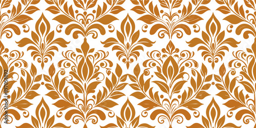 damask seamless pattern vector illustration beige white