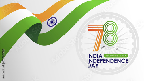 Happy 78th India Independence Day 2024 Template Design with 78th Logo, Flag and Mandala. India Independence Day 2024 Banner, Poster, Background, Feed, Template.