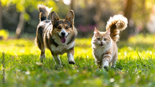 Fototapeta Naklejka Na Ścianę i Meble -  The dog and the cat