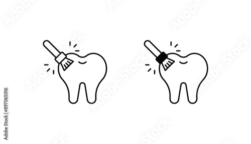 dental sealant icon design with white background stock illustration