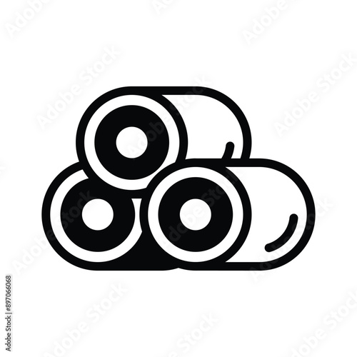 Agricultural harvest bale, hay bale icon premium design