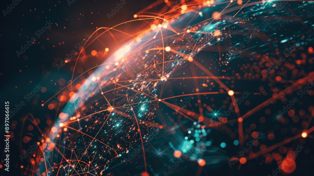 Conceptual image of global business networks and data Conceptual image of global business networks and data