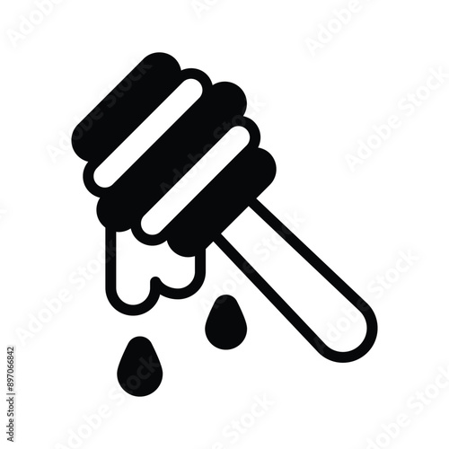 A tool used for drizzling honey, honey dipper icon design
