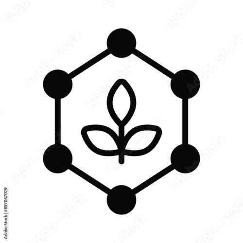 Get this editable vector of paraben free, smart farm icon design