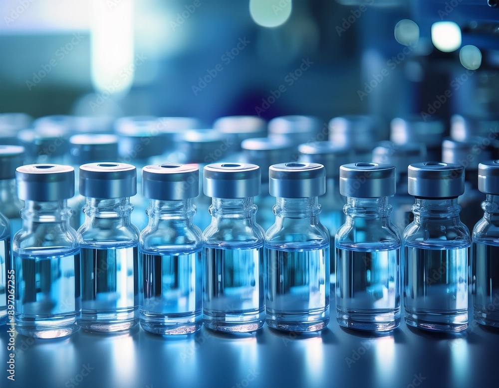 Clinical and organized appearance of vaccines and ampoules with a main macrolens Clinical and organized appearance of vaccines and ampoules with a main macrolens