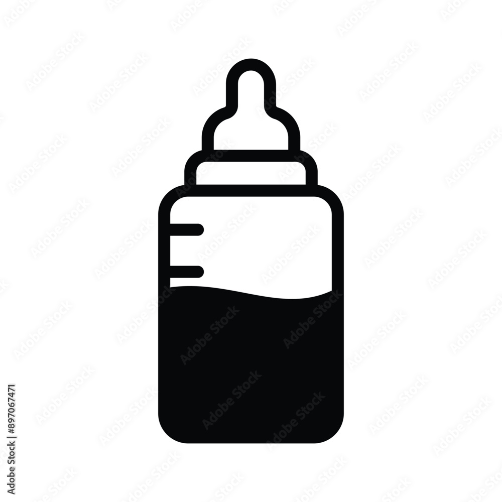 A baby feeder icon representing a bottle designed for feeding infants and toddlers. A baby feeder icon representing a bottle designed for feeding infants and toddlers.