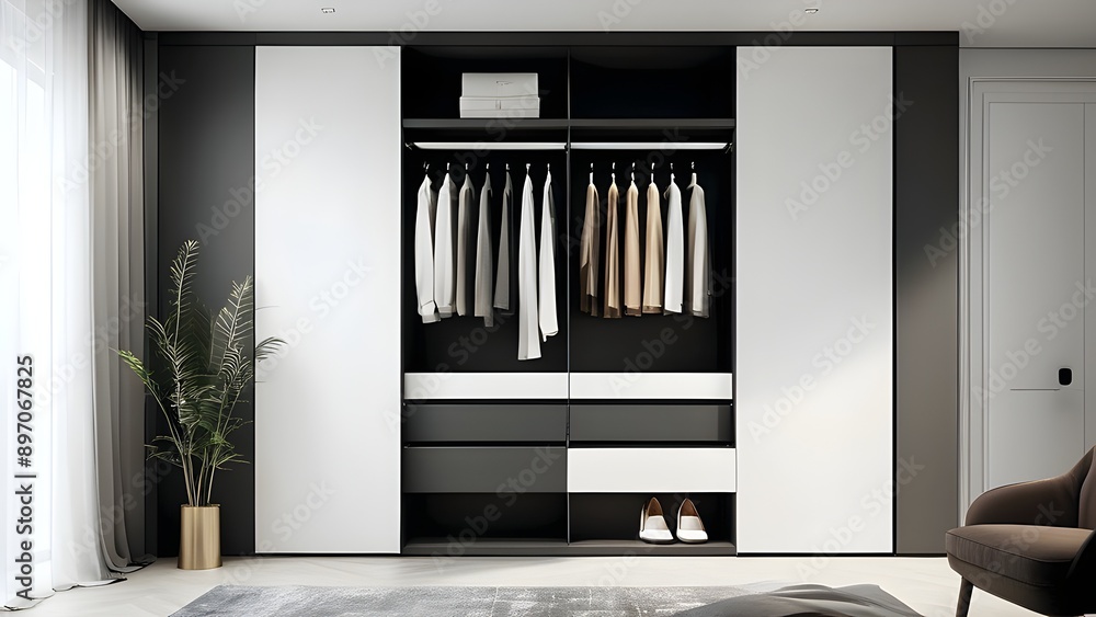 Modern Bedroom with Walk-in Closet Modern Bedroom with Walk-in Closet