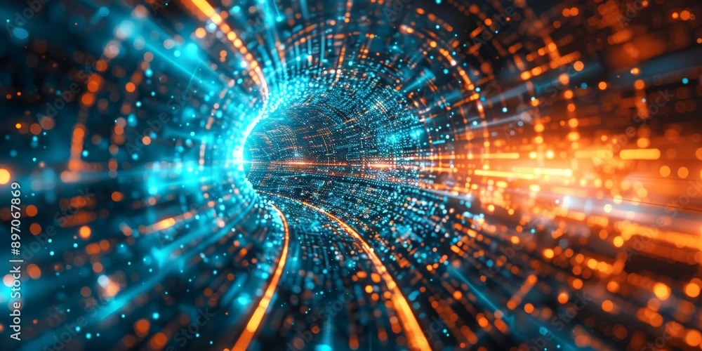 Abstract Digital Tunnel Background Abstract Digital Tunnel Background