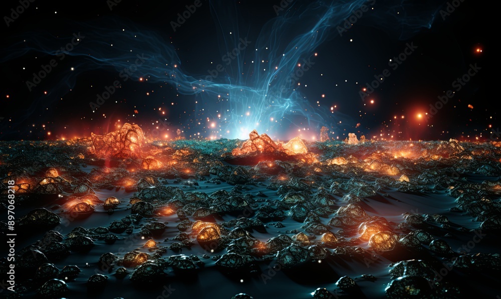 Computer Generated Planet in Space Computer Generated Planet in Space