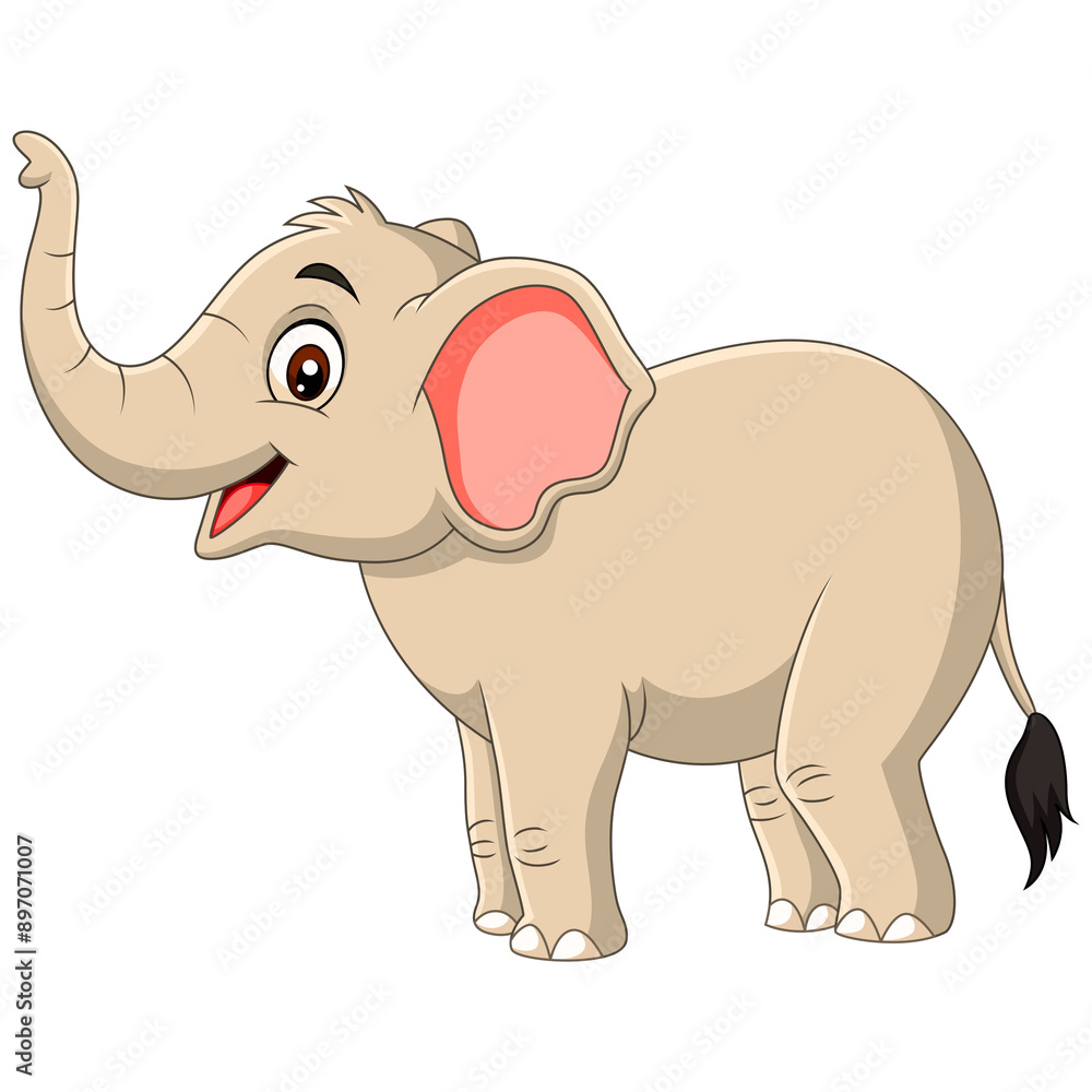 Fototapeta premium Happy Baby Elephant Cartoon