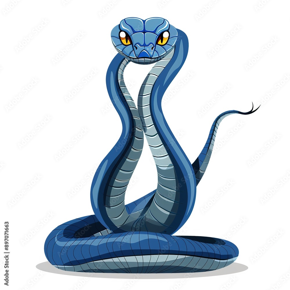 Fototapeta premium Cobra Nautical animal fashion cartoon isolated whitebackground 16:9