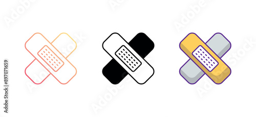 Bandage icon design with white background stock illustration