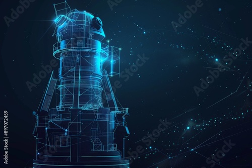 Wireframe Telescope in Space