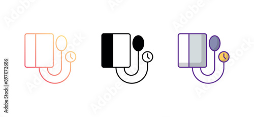 Sphygmomanometer icon design with white background stock illustration