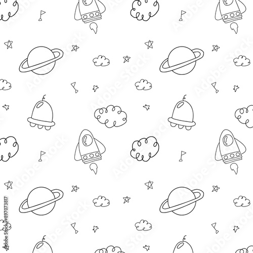 Seamless pattern background Kids Digital Design, Black and white Print Design. This design is suitable for scrapbooking, Vinyl stickers, decals, Apparel printing, Printable decorations, Wallpaper