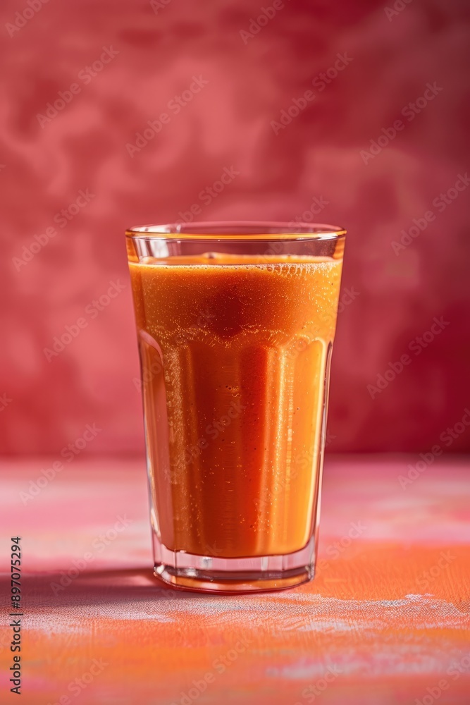 Vegetable Smoothie in Clear Glass, Pastel Colors Vegetable Smoothie in Clear Glass, Pastel Colors