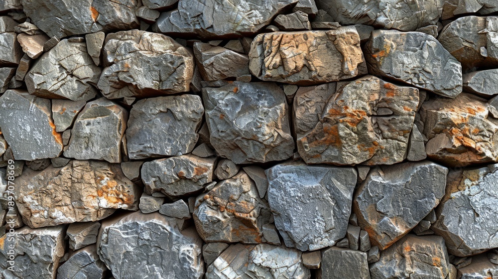 An upclose look at the intricate texture of a rough stone wall, showcasing its natural beauty An upclose look at the intricate texture of a rough stone wall, showcasing its natural beauty