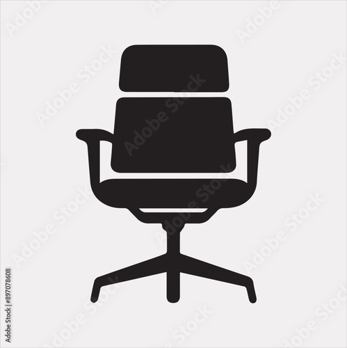 office chair Furniture silhouette vector illustration on a white background