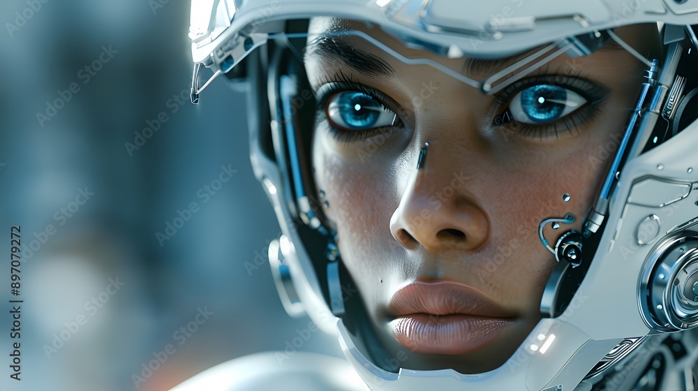 Futuristic Cyborg Beauty. Sleek and advanced female cyborg design concept Futuristic Cyborg Beauty. Sleek and advanced female cyborg design concept