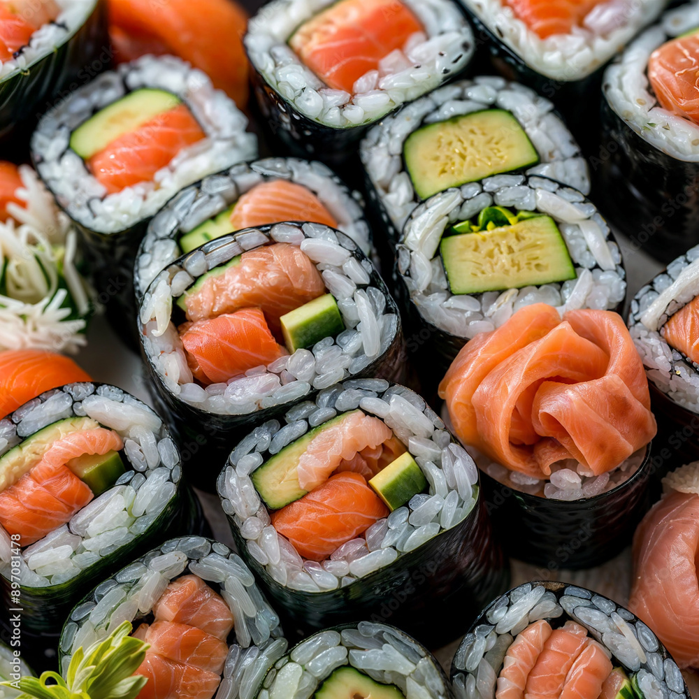 Sushi rolls 스시롤 초밥 스시 연어 김밥 일식 Sushi rolls 스시롤 초밥 스시 연어 김밥 일식