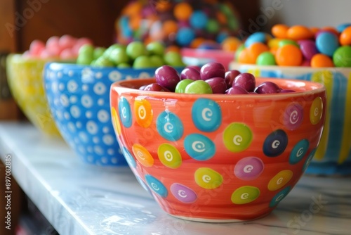 colorful candy bowl candy concept photo