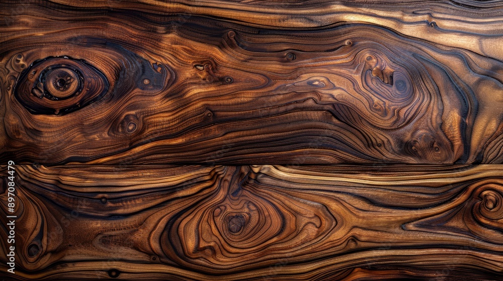 Detailed closeup shot showcasing the intricate wood grain pattern of a nutwood tree veneer Detailed closeup shot showcasing the intricate wood grain pattern of a nutwood tree veneer