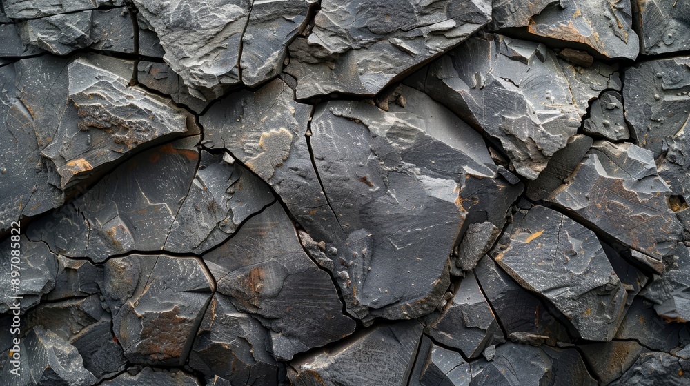 The gray stone texture beautifully showcases a broken rock formation, adding depth to the landscape The gray stone texture beautifully showcases a broken rock formation, adding depth to the landscape