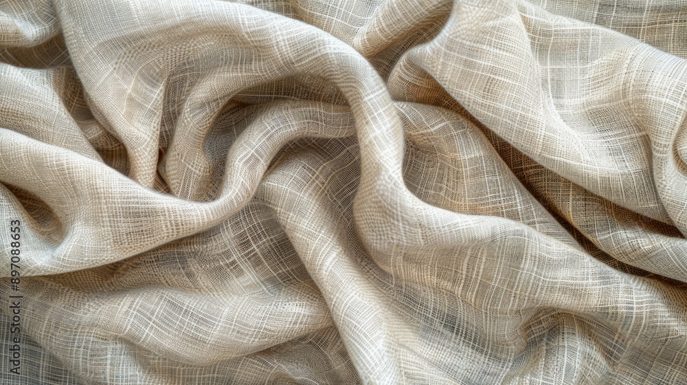 A detailed closeup showcasing the rich texture of natural linen fabric for a luxurious feel A detailed closeup showcasing the rich texture of natural linen fabric for a luxurious feel