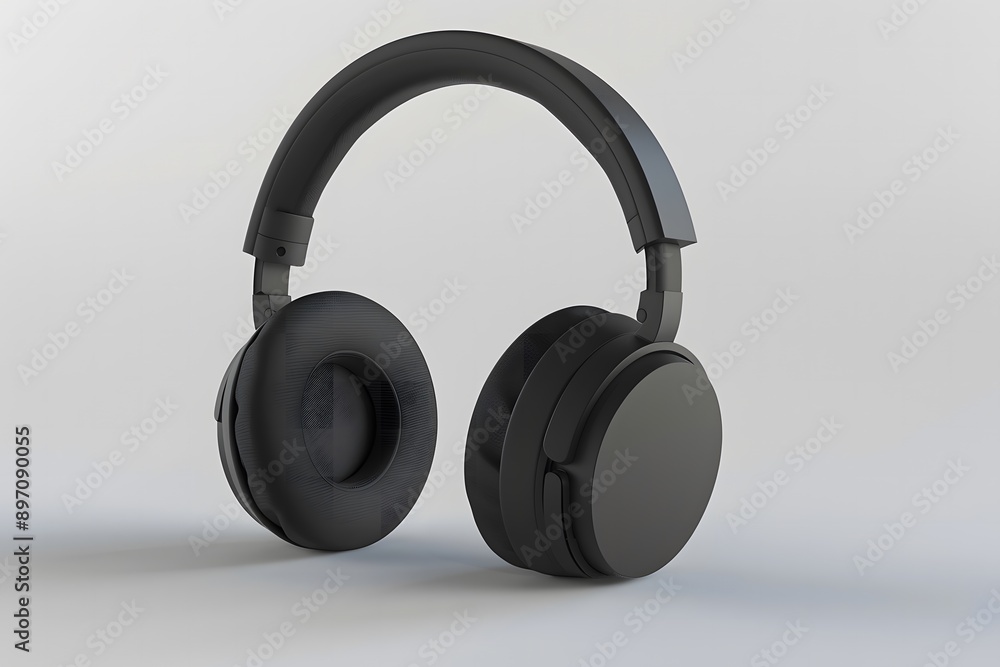High-quality headphones on a white background. floating wireless Headphone product photo High-quality headphones on a white background. floating wireless Headphone product photo