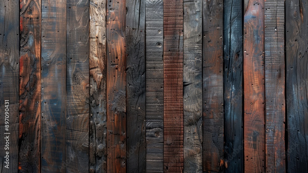 Fototapeta premium A rustic backdrop featuring weathered wood planks, perfect for adding texture to your design