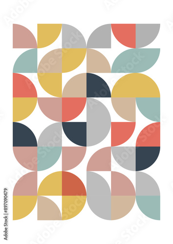Retro style Scandi wall art background design