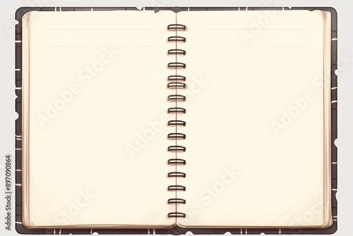 Wallpaper Mural Blank open notebook isolated on white background Torontodigital.ca
