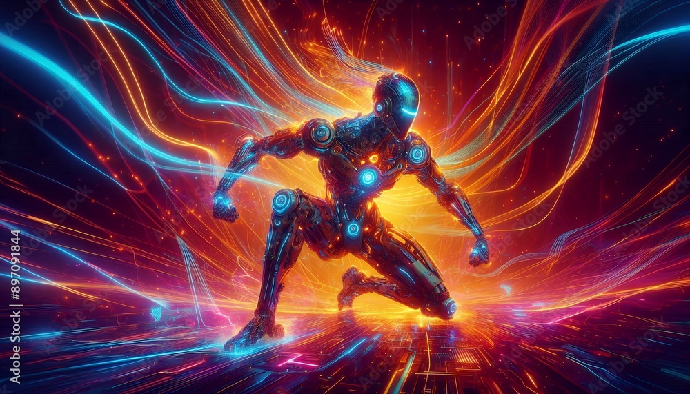 Neon Vanguard: A Cybernetic Warrior in the Digital Abyss Neon Vanguard: A Cybernetic Warrior in the Digital Abyss