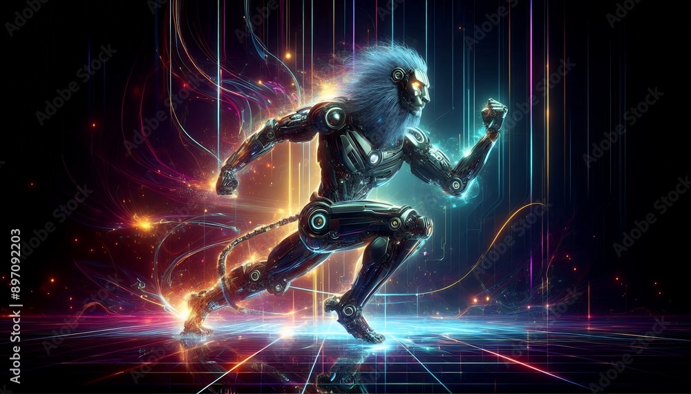 Neon Vanguard: A Cybernetic Warrior in the Digital Abyss Neon Vanguard: A Cybernetic Warrior in the Digital Abyss