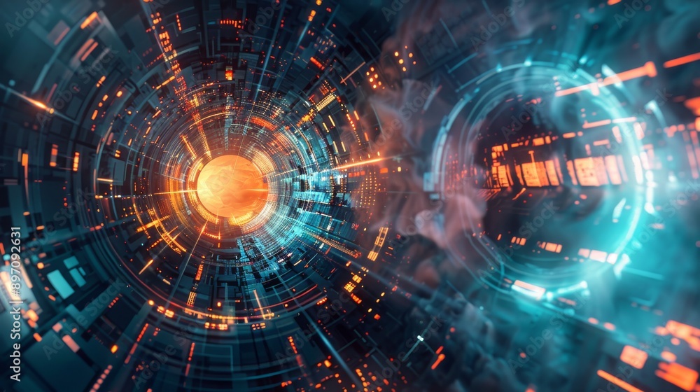 Abstract digital art with futuristic themes Abstract digital art with futuristic themes