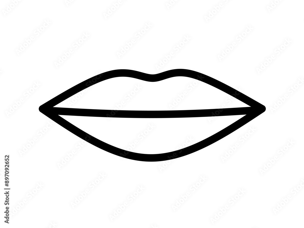 Lip icon vector with simple design