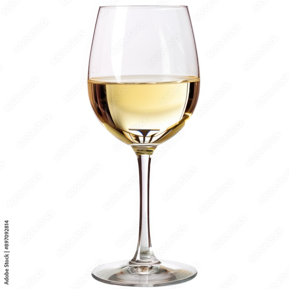Wine Glass. Closeup of White Wine Glass Isolated on Natural Background Wine Glass. Closeup of White Wine Glass Isolated on Natural Background