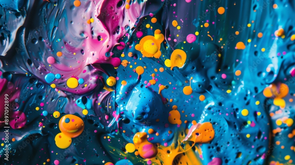 Abstract splatter paint in vibrant hues Abstract splatter paint in vibrant hues