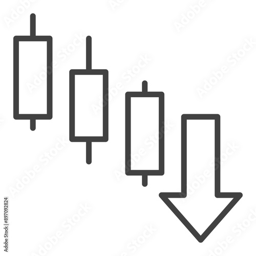 Lower Highs and Lower Lows vector trading thin line icon or design element