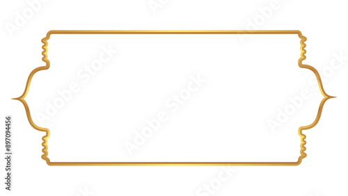 Luxury white golden set arabic islamic banner title frame text box in transparent background	