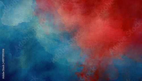 Abstract Watercolor Blend: Vibrant Transition of Red, Pink, and Blue Hues Merging into a Gradient. Patriotic Themes Background for USA President Election and Voting Vote