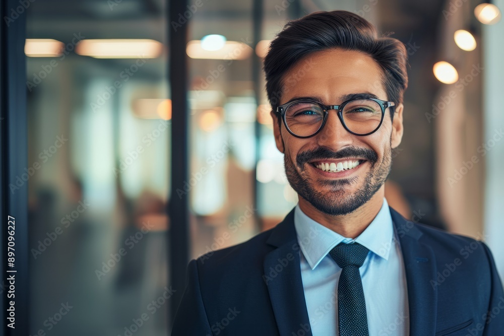 Portrait of a Confident and smiling handsome man standing in the office Portrait of a Confident and smiling handsome man standing in the office