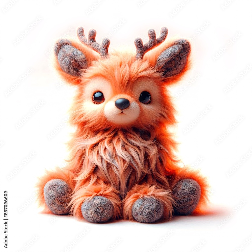 Cute plush animal illustration on white backround Cute plush animal illustration on white backround