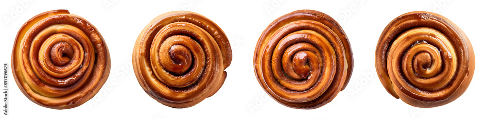 Cinnamon roll isolated transparent background, PNG set Cinnamon roll isolated transparent background, PNG set