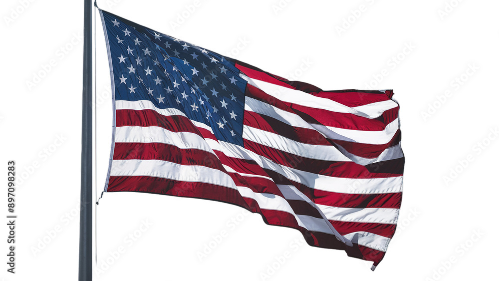 Obraz premium Patriot day, american flag with transparent background, Generative ai.